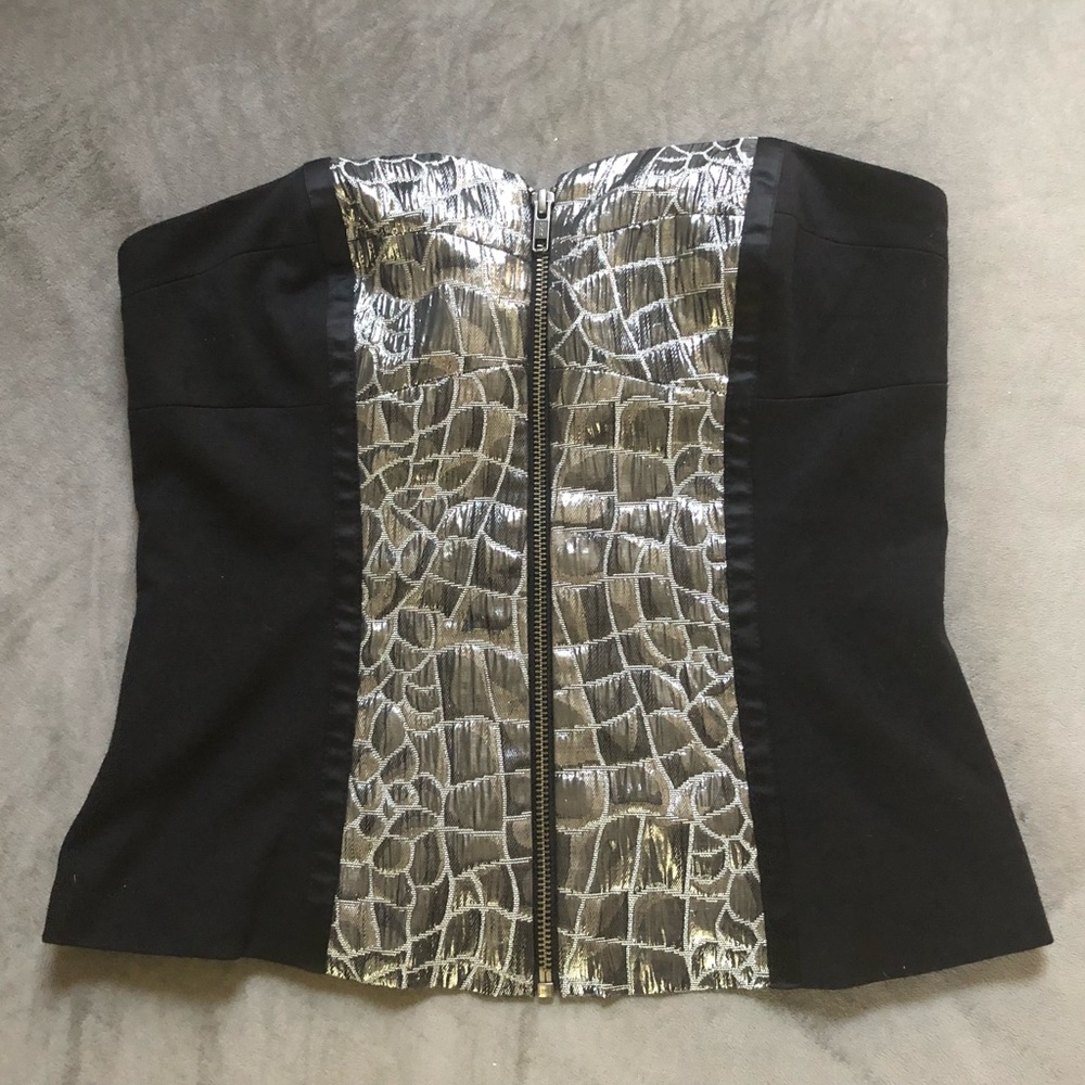 Sexy 💃 Strapless Sweetheart Top Zipper Up Front M